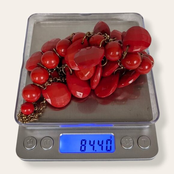 (2/$20) Red Bib Statement Necklace - Picture 5 of 5
